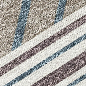 HomeRoots 9' Stylish Copper, Ivory & Blue Patchwork Area Rug - Washable, Stain-Resistant for Indoor & Outdoor Use 690481