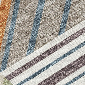 HomeRoots 10' Copper Ivory & Blue Patchwork Washable Area Rug - Durable, Stylish, Indoor/Outdoor for High Traffic 690482