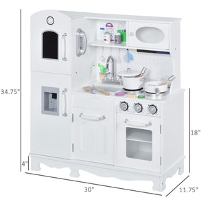 English Elm Wooden Kids Kitchen Playset Pine Mdf Pretend Cooking Toy with 15 Accessories T3971P440765