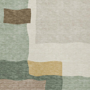 HomeRoots 8' X 10' Artichoke Green Abstract Area Rug - Washable, Stylish, Durable for Indoor & Outdoor Spaces 690510