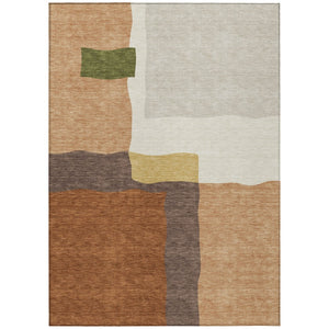 HomeRoots 9' Copper Gold Brown Abstract Washable Area Rug for Indoor & Outdoor Spaces - Stylish & Durable 690529