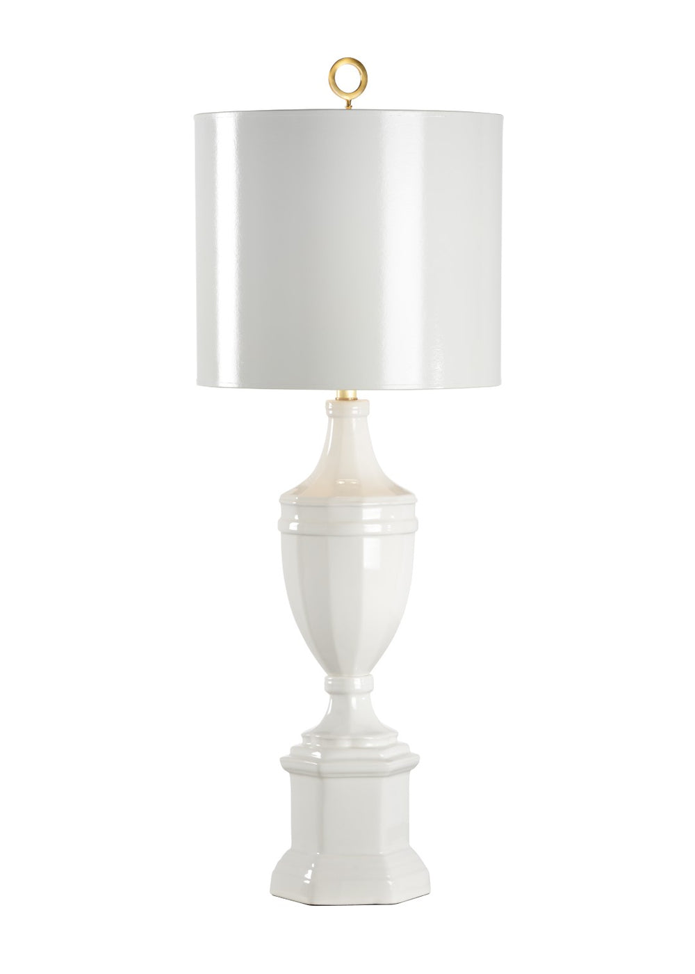 Chelsea House Frankfurt Porcelain Lamp — Tall White Glazed Accent Light For Bedside, Console & Modern Interiors 69053