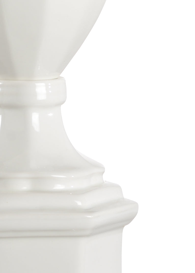 Chelsea House Frankfurt Porcelain Lamp — Tall White Glazed Accent Light For Bedside, Console & Modern Interiors 69053