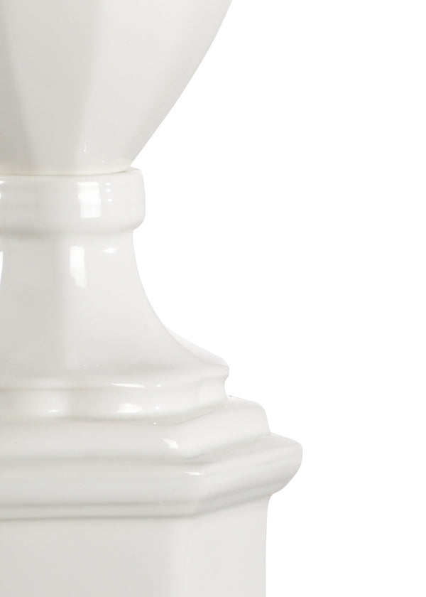 Chelsea House Frankfurt Porcelain Lamp — Tall White Glazed Accent Light For Bedside, Console & Modern Interiors 69053