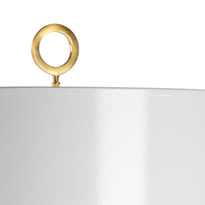 Chelsea House Frankfurt Porcelain Lamp — Tall White Glazed Accent Light For Bedside, Console & Modern Interiors 69053