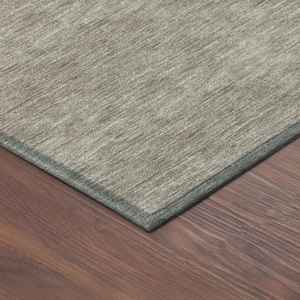 HomeRoots 8' Round Abstract Area Rug - Gray, Gold & Beige, Washable, Durable for Indoor & Outdoor Use 690533