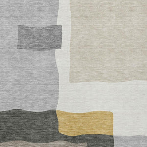HomeRoots 10' Abstract Gray, Gold & Beige Washable Area Rug - Stylish Indoor/Outdoor Design, Durable & Easy-Care 690536