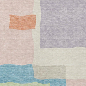 HomeRoots 8' X 10' Washable Indoor/Outdoor Area Rug - Soft Pink, Lavender & Coral Abstract Design for Any Space 690540