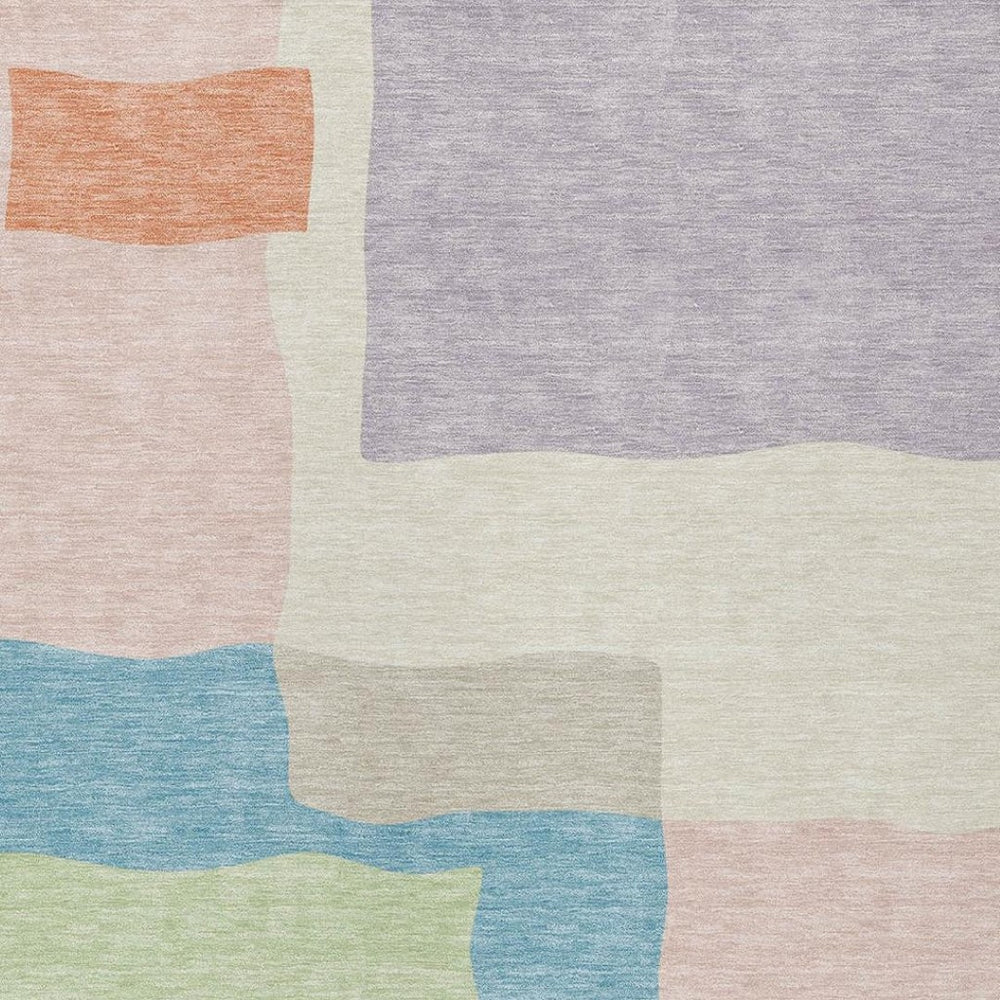 HomeRoots 9' Contemporary Abstract Area Rug in Pink, Lavender & Coral - Washable for Indoor & Outdoor Use 690541