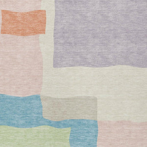 HomeRoots 9' Contemporary Abstract Area Rug in Pink, Lavender & Coral - Washable for Indoor & Outdoor Use 690541