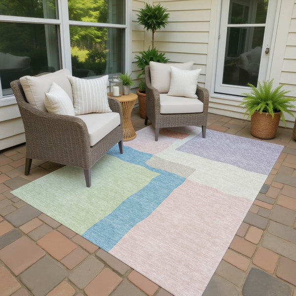 HomeRoots 10' Modern Abstract Washable Area Rug in Pink, Lavender & Coral - Perfect for Indoor & Outdoor Use! 690542