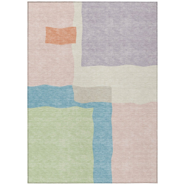 HomeRoots 10' Modern Abstract Washable Area Rug in Pink, Lavender & Coral - Perfect for Indoor & Outdoor Use! 690542
