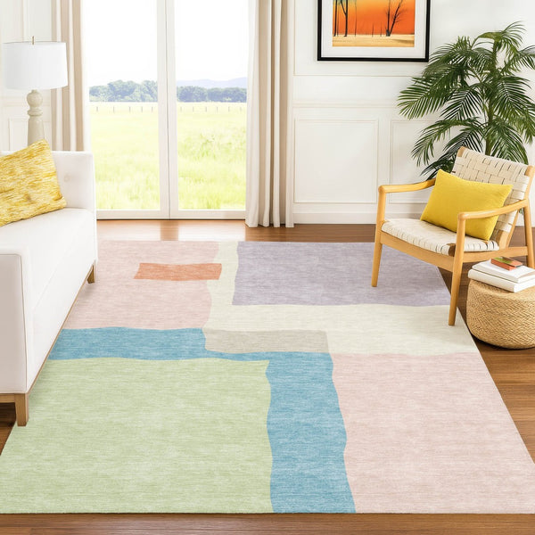 HomeRoots 10' Modern Abstract Washable Area Rug in Pink, Lavender & Coral - Perfect for Indoor & Outdoor Use! 690542
