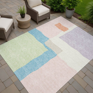 HomeRoots 10' Modern Abstract Washable Area Rug in Pink, Lavender & Coral - Perfect for Indoor & Outdoor Use! 690542