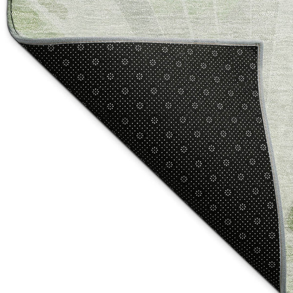 HomeRoots 5' Artichoke Green and Ivory Seashell Area Rug – Stylish, Machine Washable, Indoor/Outdoor Versatility! 690556