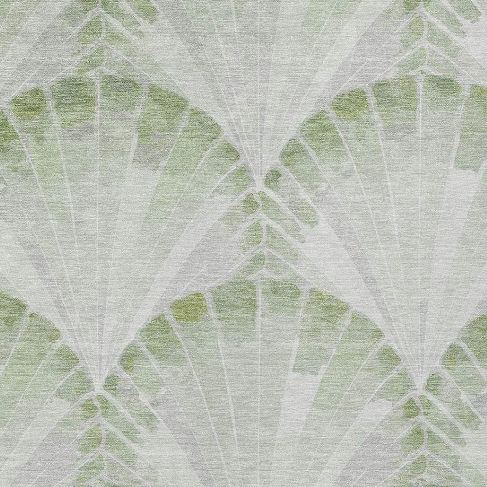 HomeRoots 10' Artichoke Green & Ivory Seashell Indoor/Outdoor Rug - Durable, Stylish & Easy-Care Design for All Spaces 690560