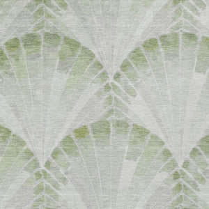HomeRoots 10' Artichoke Green & Ivory Seashell Indoor/Outdoor Rug - Durable, Stylish & Easy-Care Design for All Spaces 690560