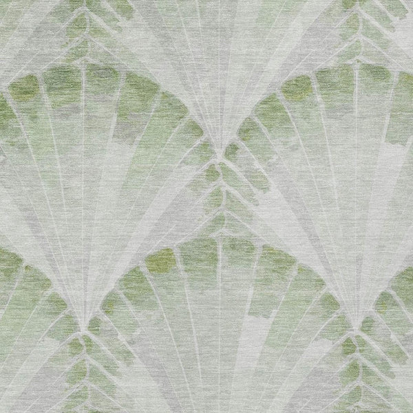 HomeRoots 10' Artichoke Green & Ivory Seashell Indoor/Outdoor Rug - Durable, Stylish & Easy-Care Design for All Spaces 690560