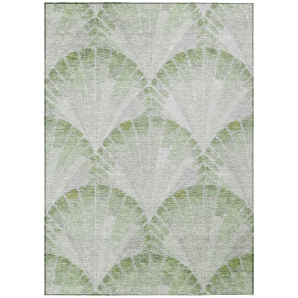HomeRoots 10' Artichoke Green & Ivory Seashell Indoor/Outdoor Rug - Durable, Stylish & Easy-Care Design for All Spaces 690560