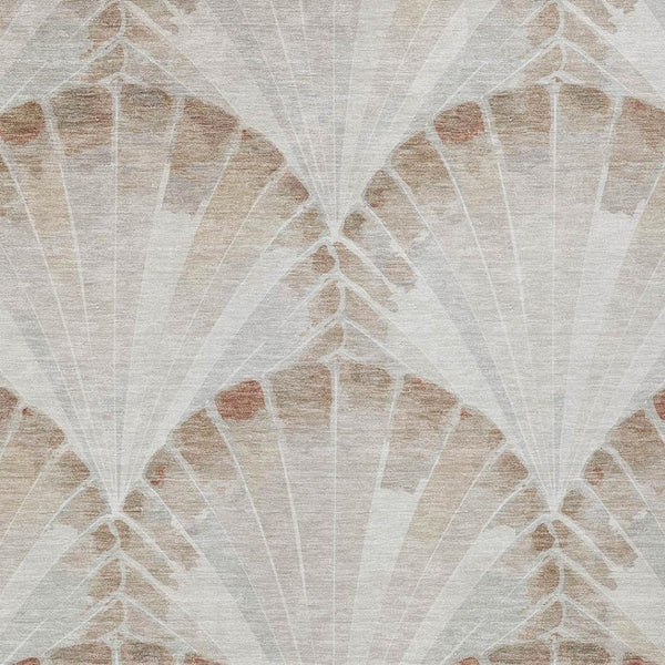 HomeRoots 9' X 12' Beige and Brown Seashell Washable Area Rug - Durable Indoor/Outdoor Coastal Charm Decor 690565