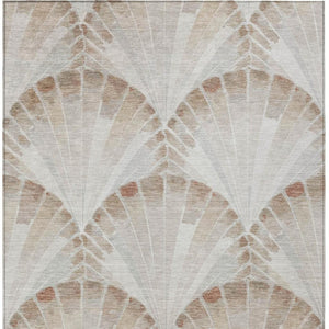 HomeRoots 10' Coastal Charm Beige & Brown Seashell Washable Area Rug for Indoor & Outdoor Living Spaces 690566