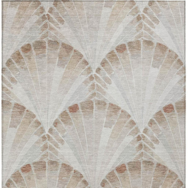HomeRoots 10' Coastal Charm Beige & Brown Seashell Washable Area Rug for Indoor & Outdoor Living Spaces 690566