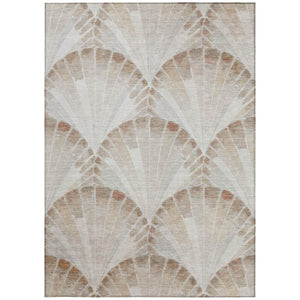 HomeRoots 10' Coastal Charm Beige & Brown Seashell Washable Area Rug for Indoor & Outdoor Living Spaces 690566