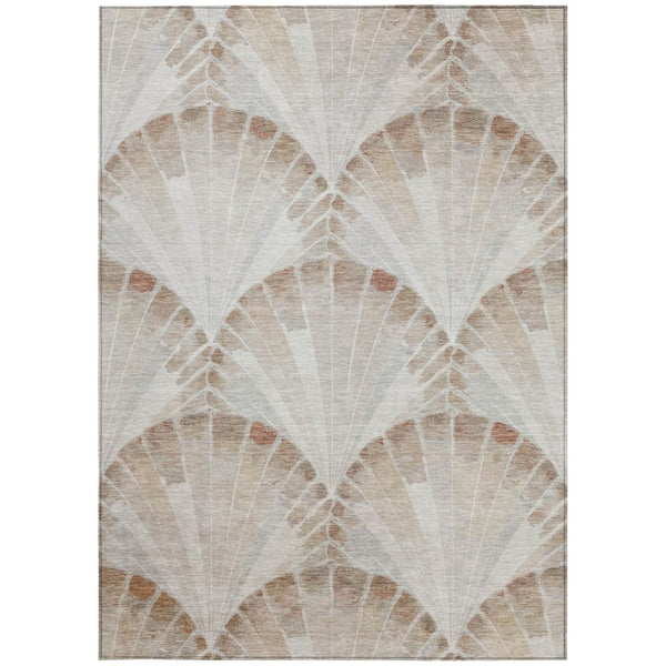 HomeRoots 10' Coastal Charm Beige & Brown Seashell Washable Area Rug for Indoor & Outdoor Living Spaces 690566