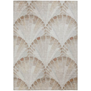 HomeRoots 10' Coastal Charm Beige & Brown Seashell Washable Area Rug for Indoor & Outdoor Living Spaces 690566