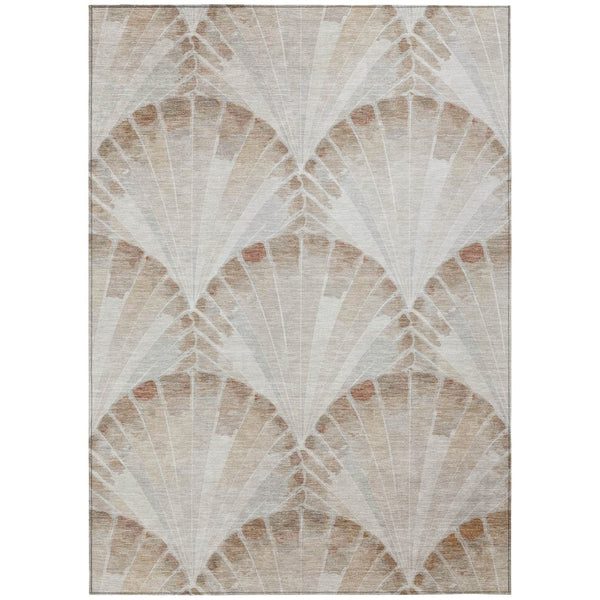 HomeRoots 10' Coastal Charm Beige & Brown Seashell Washable Area Rug for Indoor & Outdoor Living Spaces 690566