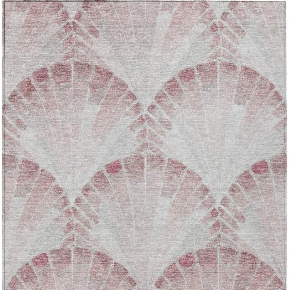 HomeRoots 5' X 8' Coastal Blush and Ivory Seashell Area Rug – Durable, Washable, Stylish for Indoor & Outdoor Use 690568