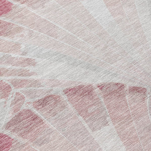 HomeRoots 8' Blush and Ivory Seashell Rug - Durable, Washable, Coastal Charm for Indoor & Outdoor Spaces! 690569
