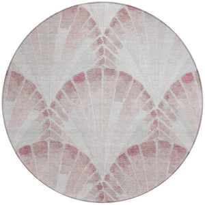 HomeRoots 8' Blush and Ivory Seashell Rug - Durable, Washable, Coastal Charm for Indoor & Outdoor Spaces! 690569