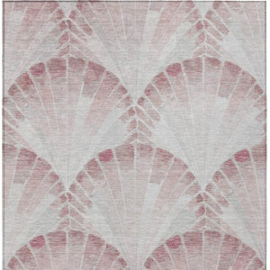 HomeRoots 8' X 10' Blush & Ivory Seashell Indoor Outdoor Rug - Durable, Stylish, Machine Washable, Versatile Decor 690570