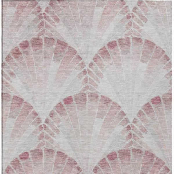 HomeRoots 8' X 10' Blush & Ivory Seashell Indoor Outdoor Rug - Durable, Stylish, Machine Washable, Versatile Decor 690570