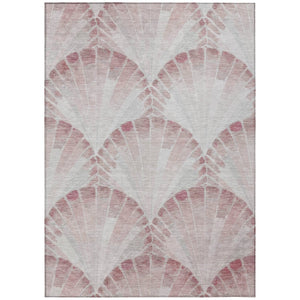 HomeRoots 8' X 10' Blush & Ivory Seashell Indoor Outdoor Rug - Durable, Stylish, Machine Washable, Versatile Decor 690570