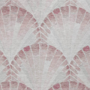 HomeRoots 9' X 12' Coastal Charm Seashell Washable Area Rug - Blush & Ivory, Perfect for Indoor & Outdoor Use 690571