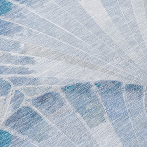 HomeRoots 9' X 12' Sky Blue Seashell Area Rug - Durable, Washable Design for Indoor & Outdoor Coastal Charm 690577