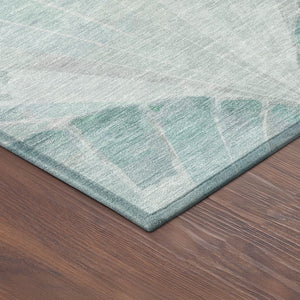 HomeRoots 8' Teal Blue & Ivory Round Seashell Rug - Durable, Washable Area Rug for Indoor & Outdoor Use 690581