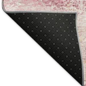 HomeRoots 8' Blush Gold & Ivory Round Abstract Area Rug - Stylish, Washable, Durable for Indoor & Outdoor Use! 690587