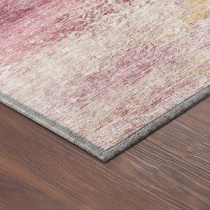 HomeRoots 8' Blush Gold & Ivory Round Abstract Area Rug - Stylish, Washable, Durable for Indoor & Outdoor Use! 690587