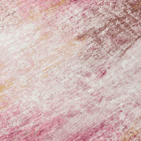 HomeRoots 10' Blush Gold & Ivory Abstract Area Rug - Washable, Durable, Indoor/Outdoor, Stylish Design, 10x14 690590