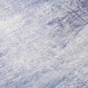 HomeRoots 5' X 8' Stylish Lavender Blue & Ivory Abstract Machine-Washable Area Rug for Indoor & Outdoor Use 690592