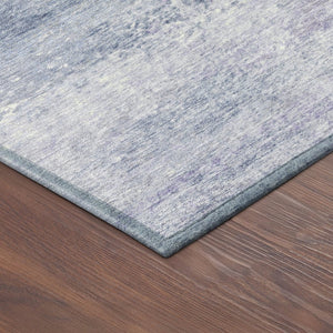 HomeRoots 8' Round Abstract Area Rug in Lavender, Blue & Ivory - Stylish, Washable for Indoor/Outdoor Use! 690593
