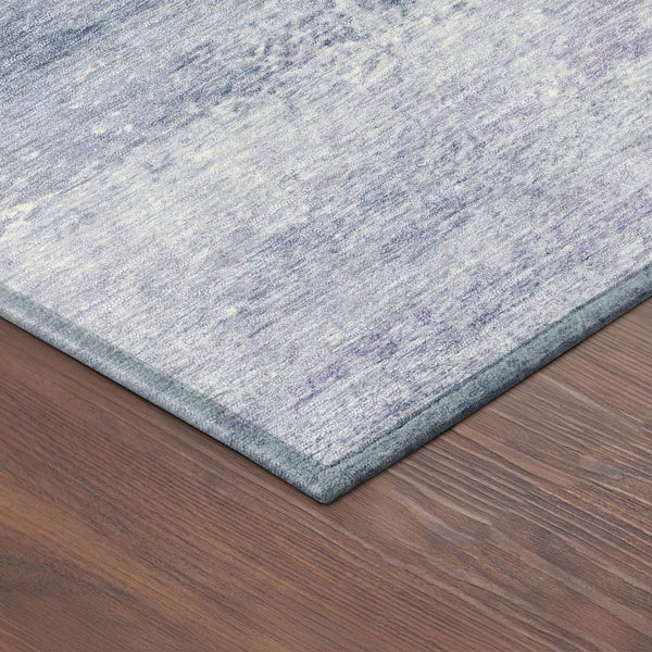 HomeRoots 8' Round Abstract Area Rug in Lavender, Blue & Ivory - Stylish, Washable for Indoor/Outdoor Use! 690593