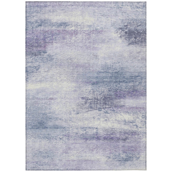 HomeRoots 9' X 12' Stylish Lavender Blue Abstract Washable Area Rug for Indoor & Outdoor High Traffic Use 690595