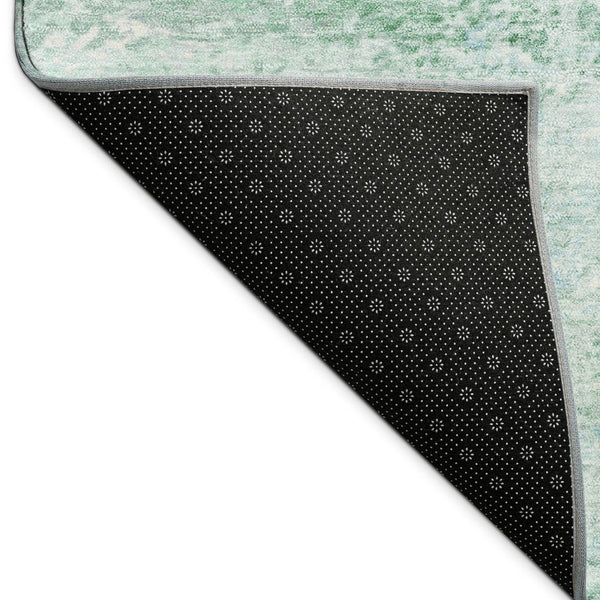 HomeRoots 10' Contemporary Mint Green Teal Blue Ivory Abstract Washable Rug for Indoor & Outdoor Spaces 690602