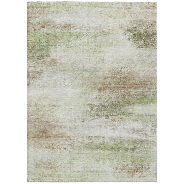 HomeRoots 9' Washable Tan, Green & Beige Abstract Rug - Durable Indoor/Outdoor Design for High-Traffic Areas 690607