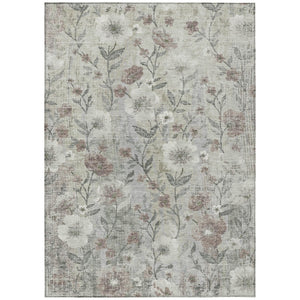 HomeRoots 5' X 8' Beige Sage And Brown Floral Area Rug - Durable, Washable, Stylish for Indoor & Outdoor Use 690616