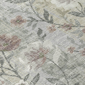 HomeRoots 5' X 8' Beige Sage And Brown Floral Area Rug - Durable, Washable, Stylish for Indoor & Outdoor Use 690616